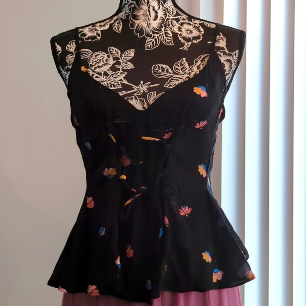 Free People Flowy Corset Tie Top Sz S